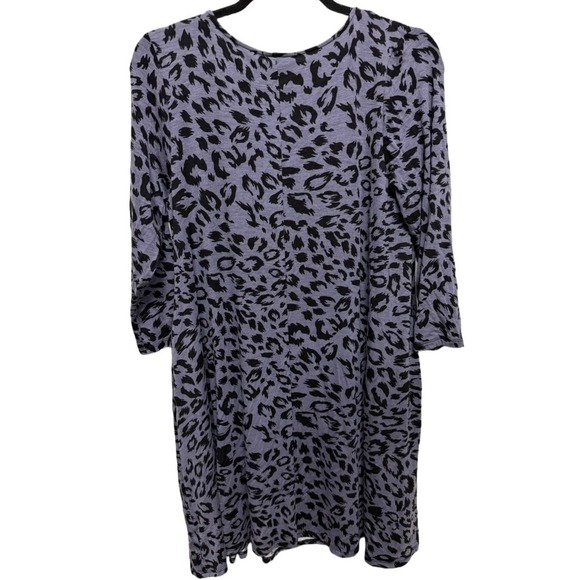 Hourglass Lilly Gray Leopard Cheetah Animal Print Size M/L Long Sleeve Dress NWT - Picture 3 of 6
